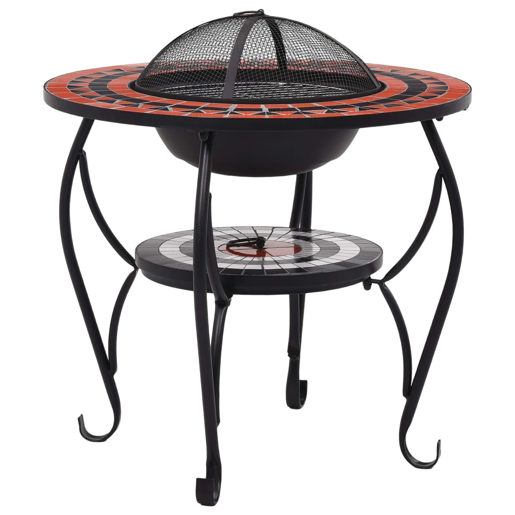 Mosaic Fire Pit Table 68 Cm Ceramic
