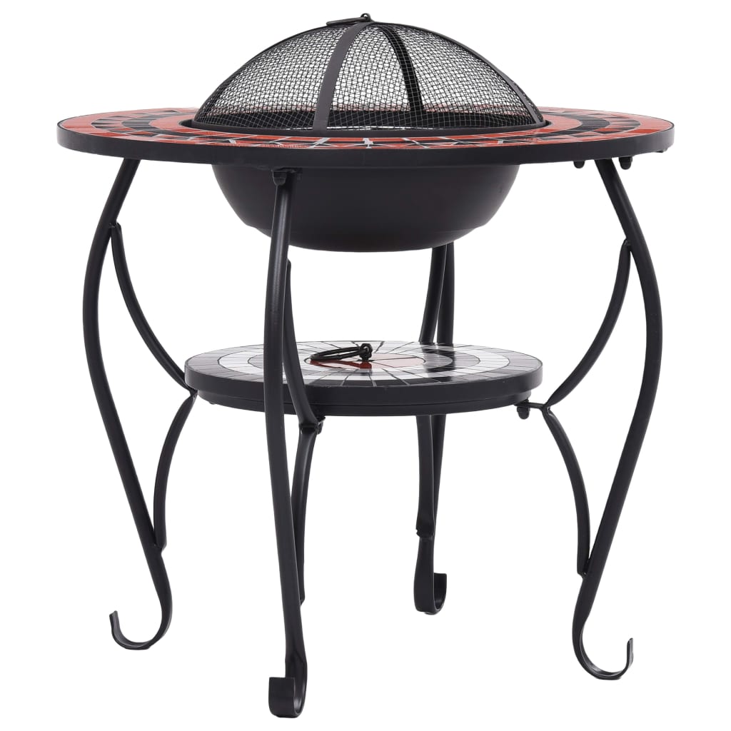 Mosaic Fire Pit Table 68 Cm Ceramic