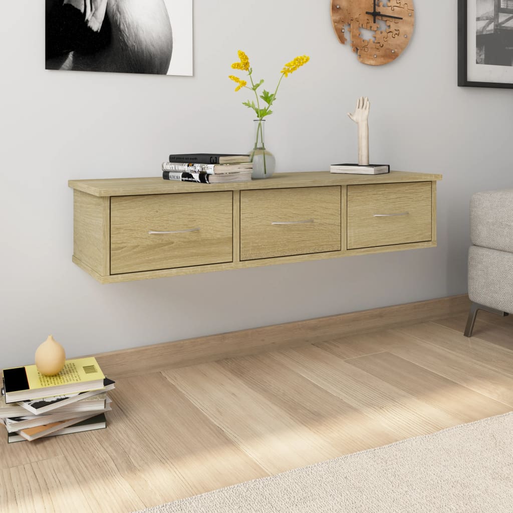 Wall-Mounted Drawer Shelf 88X26X18.5 Cm Engineered Wood