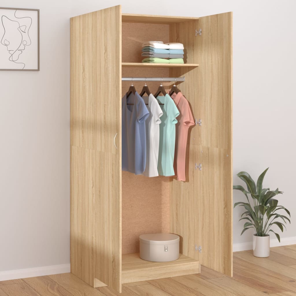 Wardrobe 90X52X200 Cm Engineered Wood