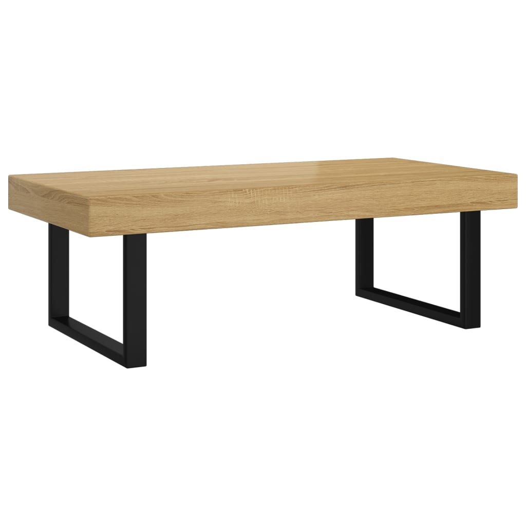 Coffee Table And Black 120X60X40 Cm Mdf And Iron