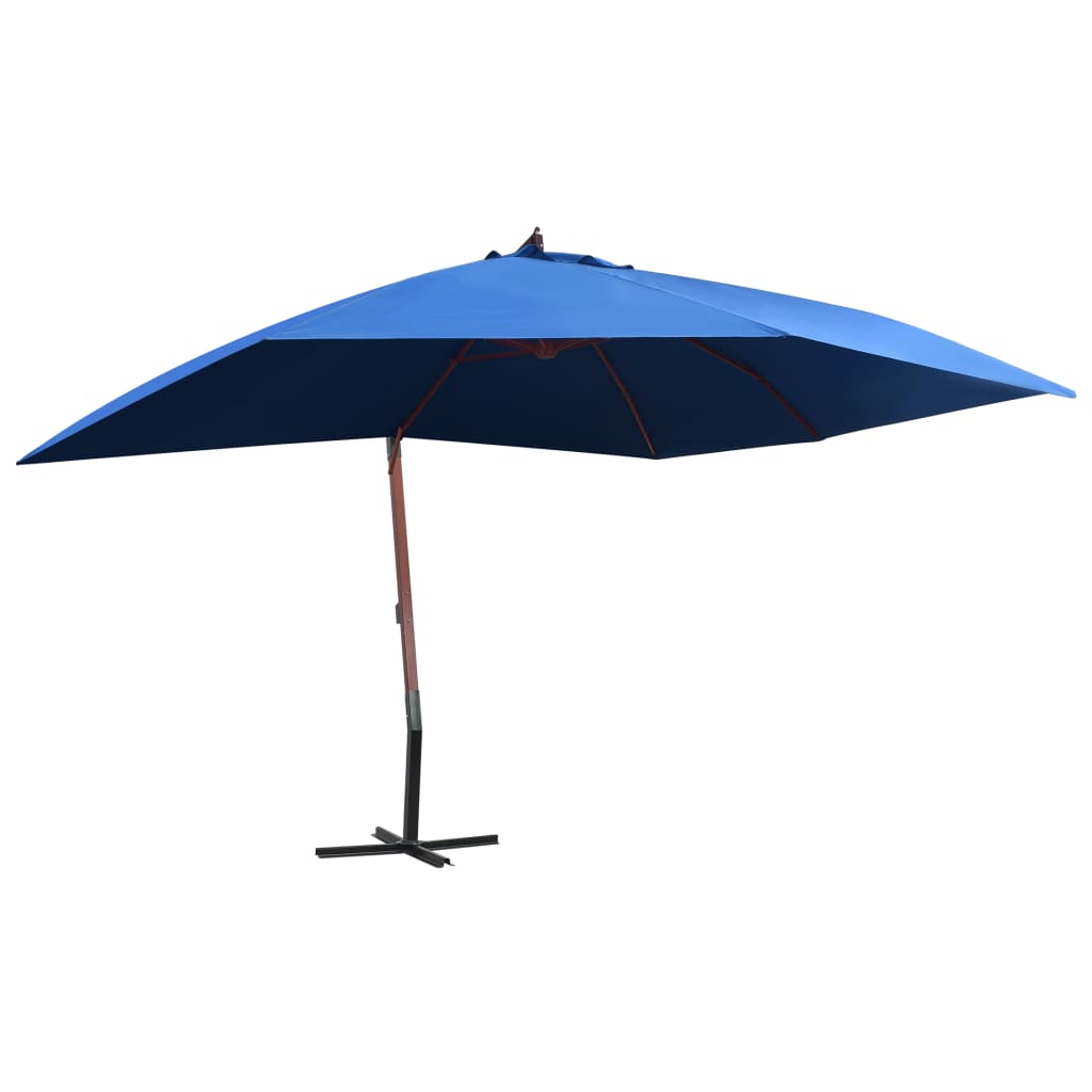 Cantilever Garden Parasol With Wooden Pole 400X300 Cm