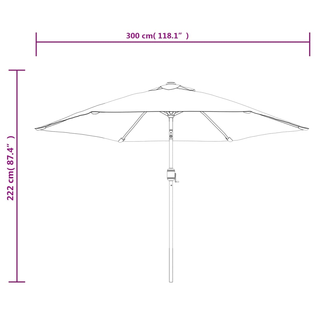 Garden Parasol With Metal Pole 300 Cm