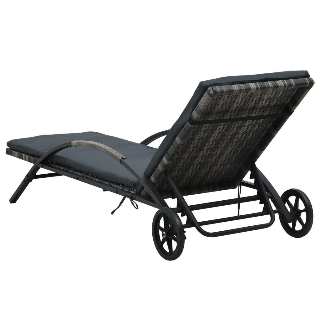 Sun Loungers With Table Poly Rattan
