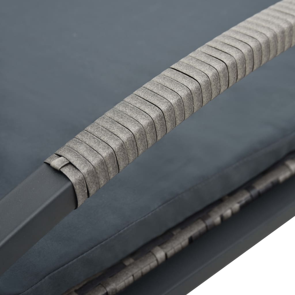 Sun Loungers With Table Poly Rattan