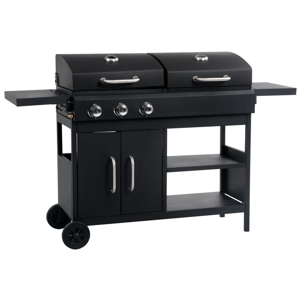Gas Charcoal Combo Grill With 3 Burners