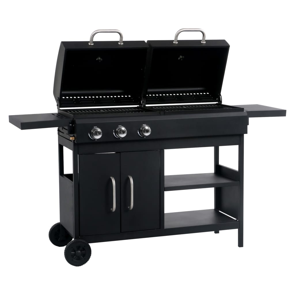 Gas Charcoal Combo Grill With 3 Burners