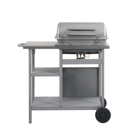 Gas Bbq Grill With 3-Layer Side Table Black And