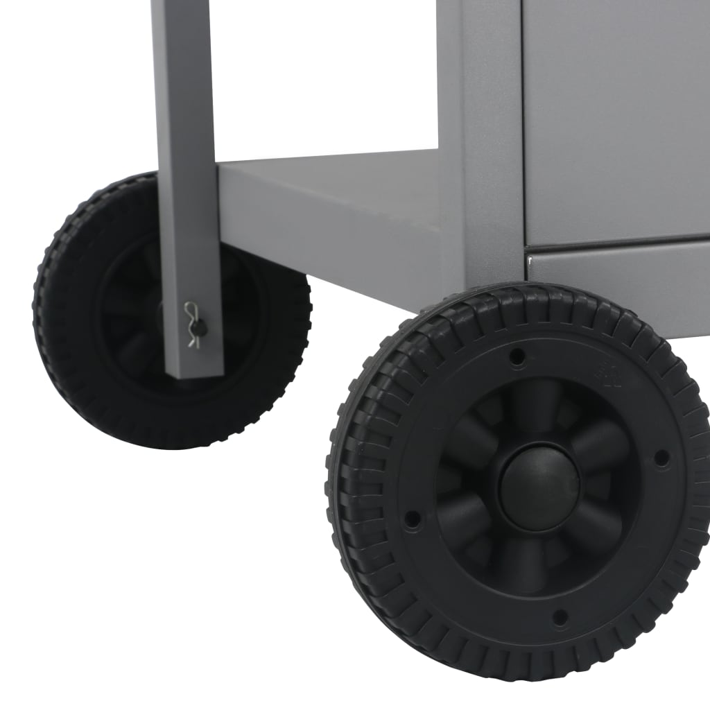 Gas Bbq Grill With 3-Layer Side Table Black And