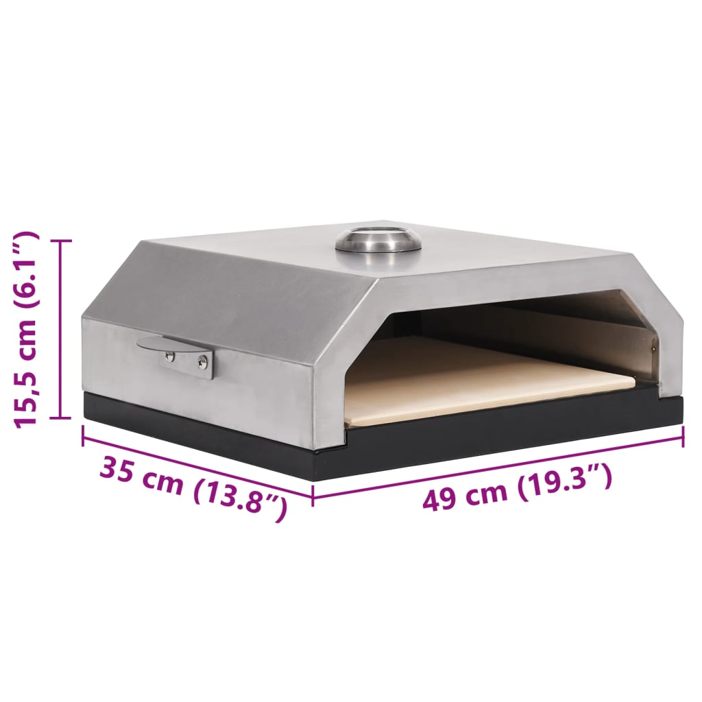 Pizza Oven With Ceramic Stone For Gas Charcoal Bbq