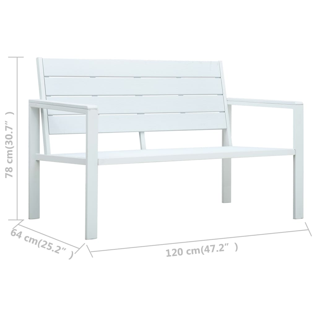 Garden Bench 120 Cm Hdpe Wood Look