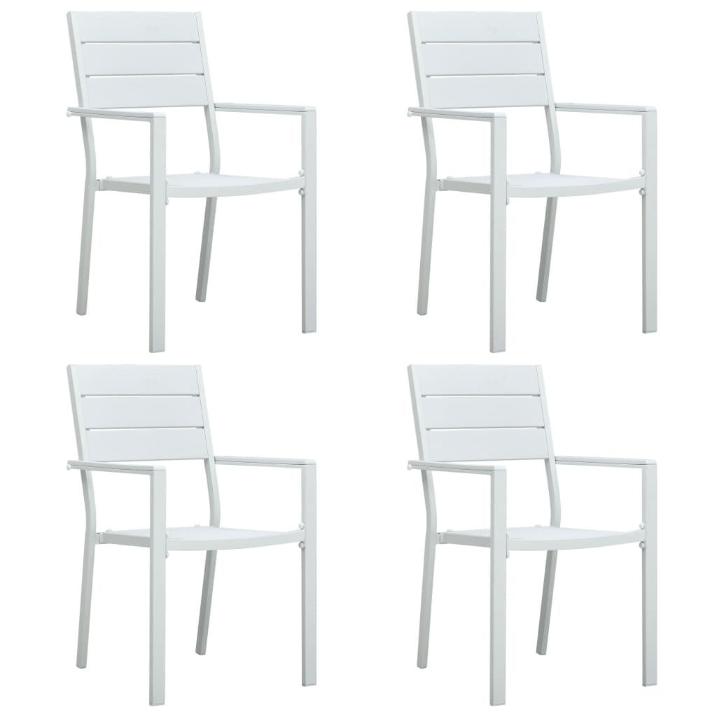 Garden Chairs 4 Pcs Hdpe Wood Look