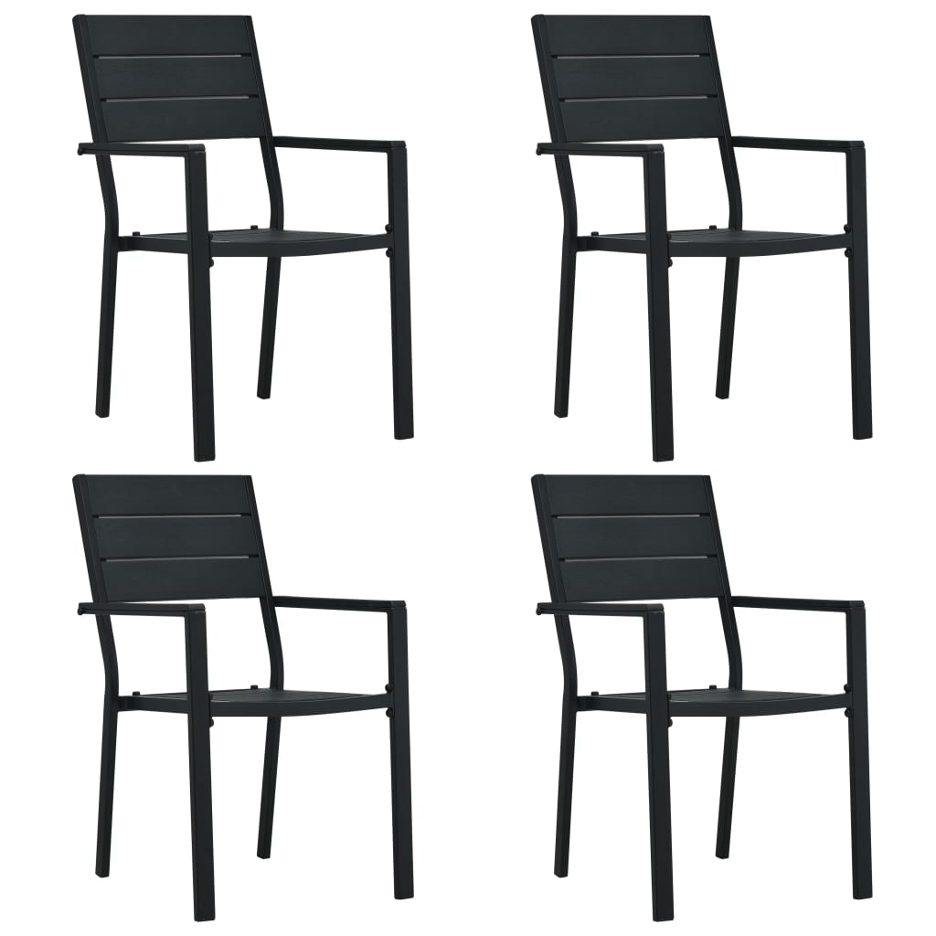 Garden Chairs 4 Pcs Hdpe Wood Look