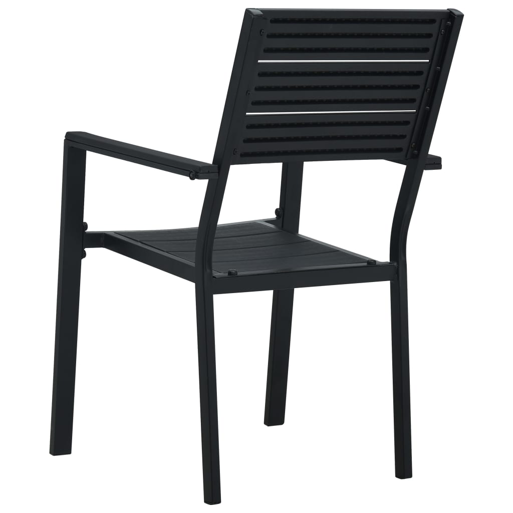 Garden Chairs 4 Pcs Hdpe Wood Look