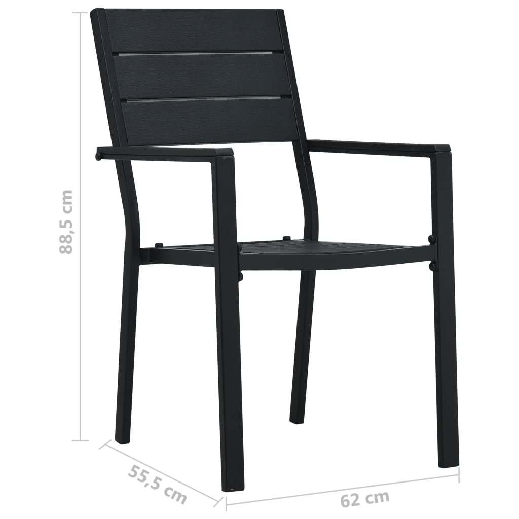 Garden Chairs 4 Pcs Hdpe Wood Look