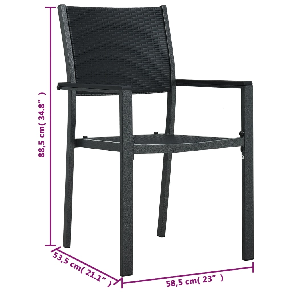 Garden Chairs 4 Pcs Plastic Rattan Look