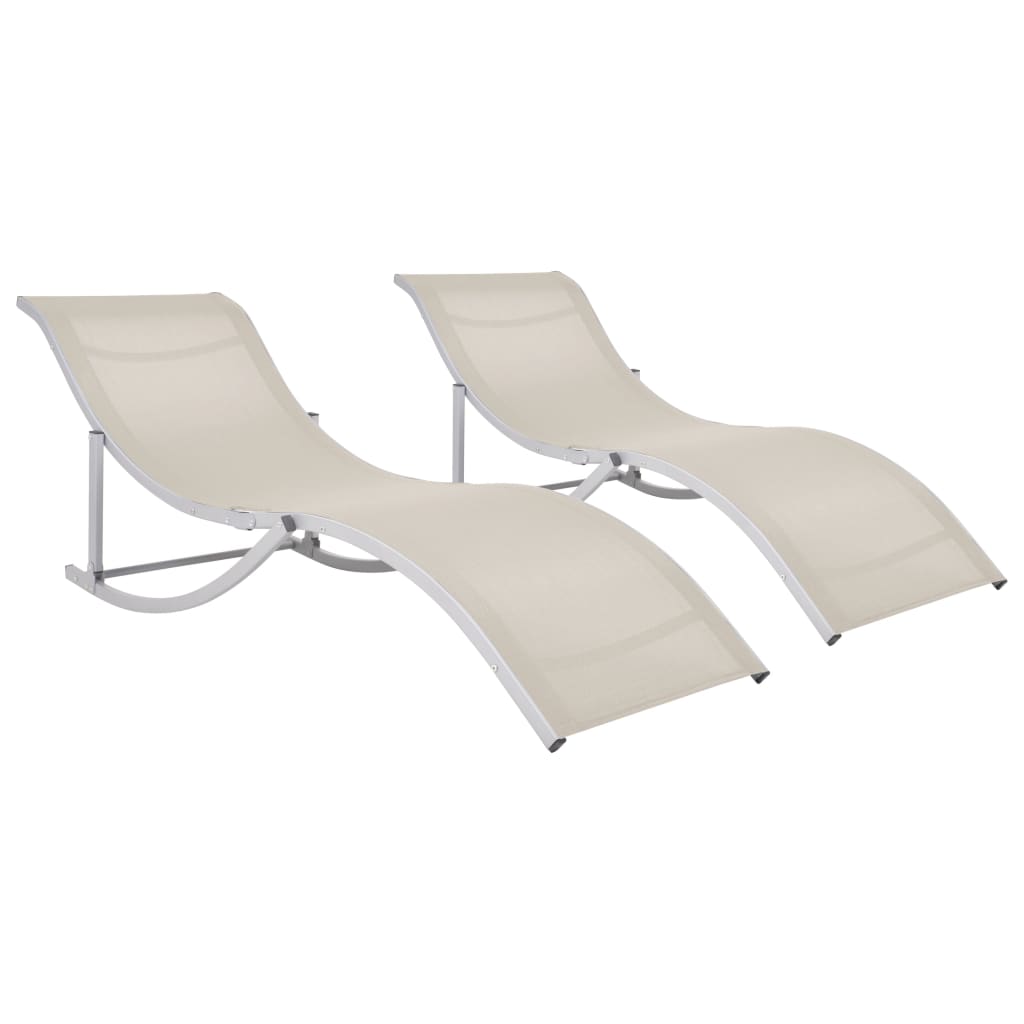 Folding Sun Loungers 2 Pcs Textilene