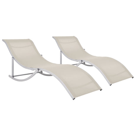 Folding Sun Loungers 2 Pcs Textilene