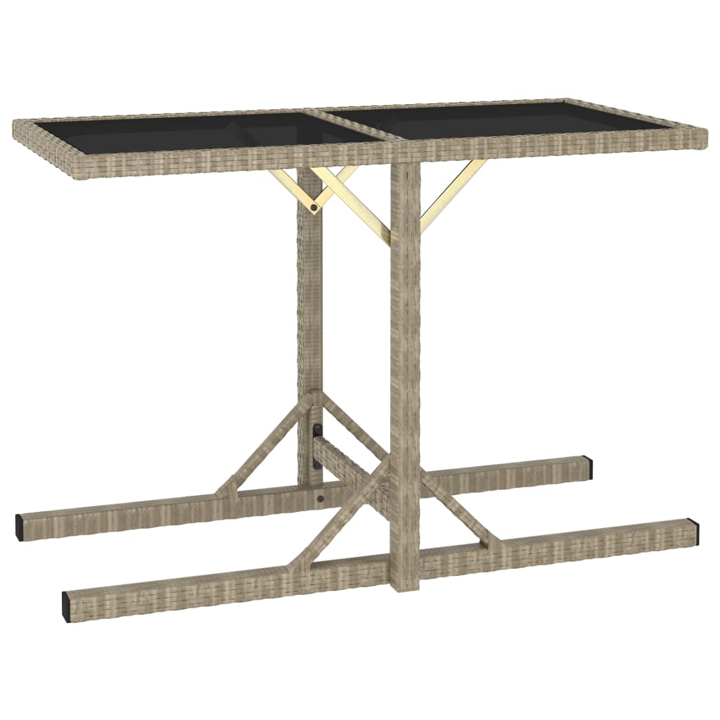 Garden Table Anthracite Poly Rattan And Solid Acacia Wood