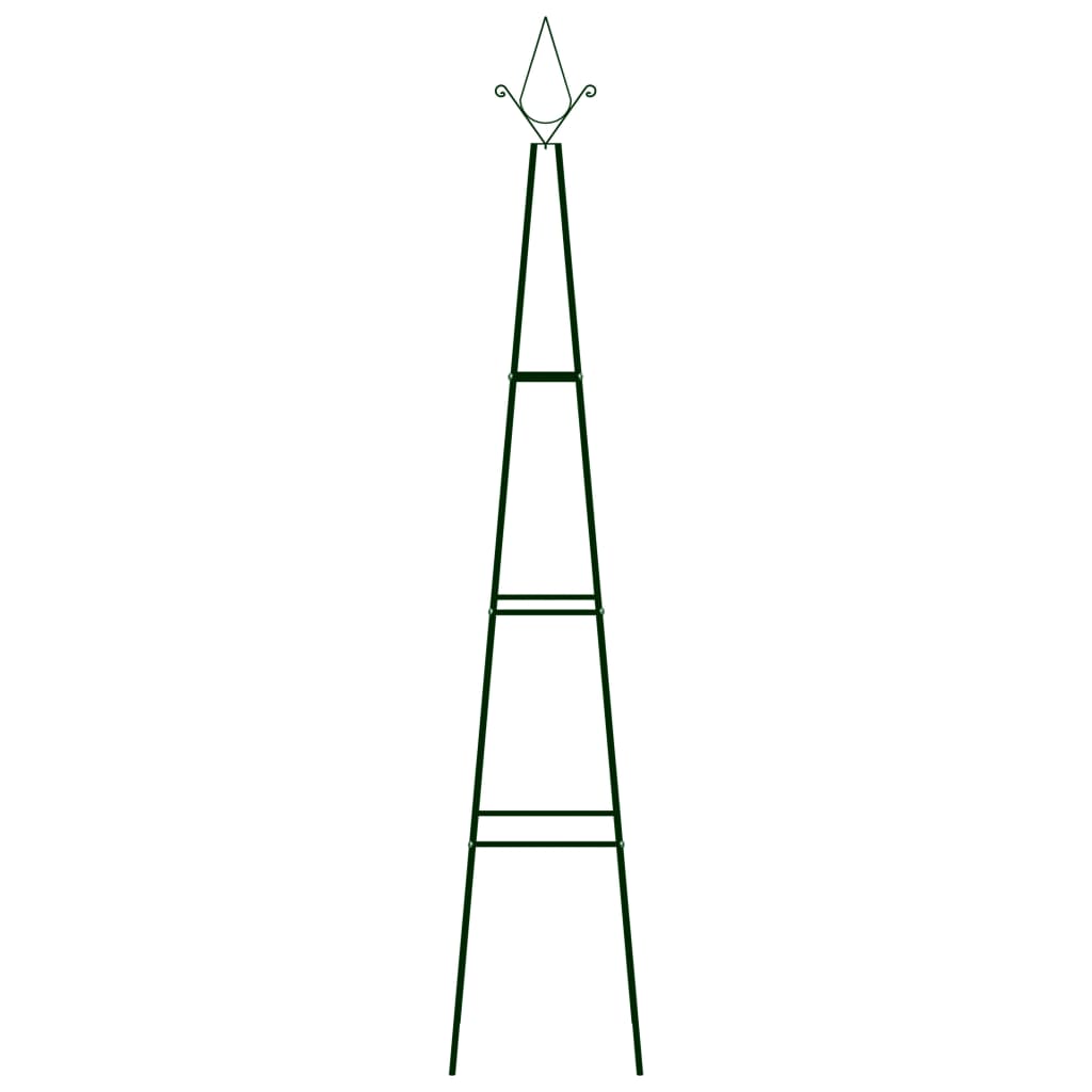 Garden Climbing Plant Racks 2 Pcs Dark Green 35X35X195 Cm Iron