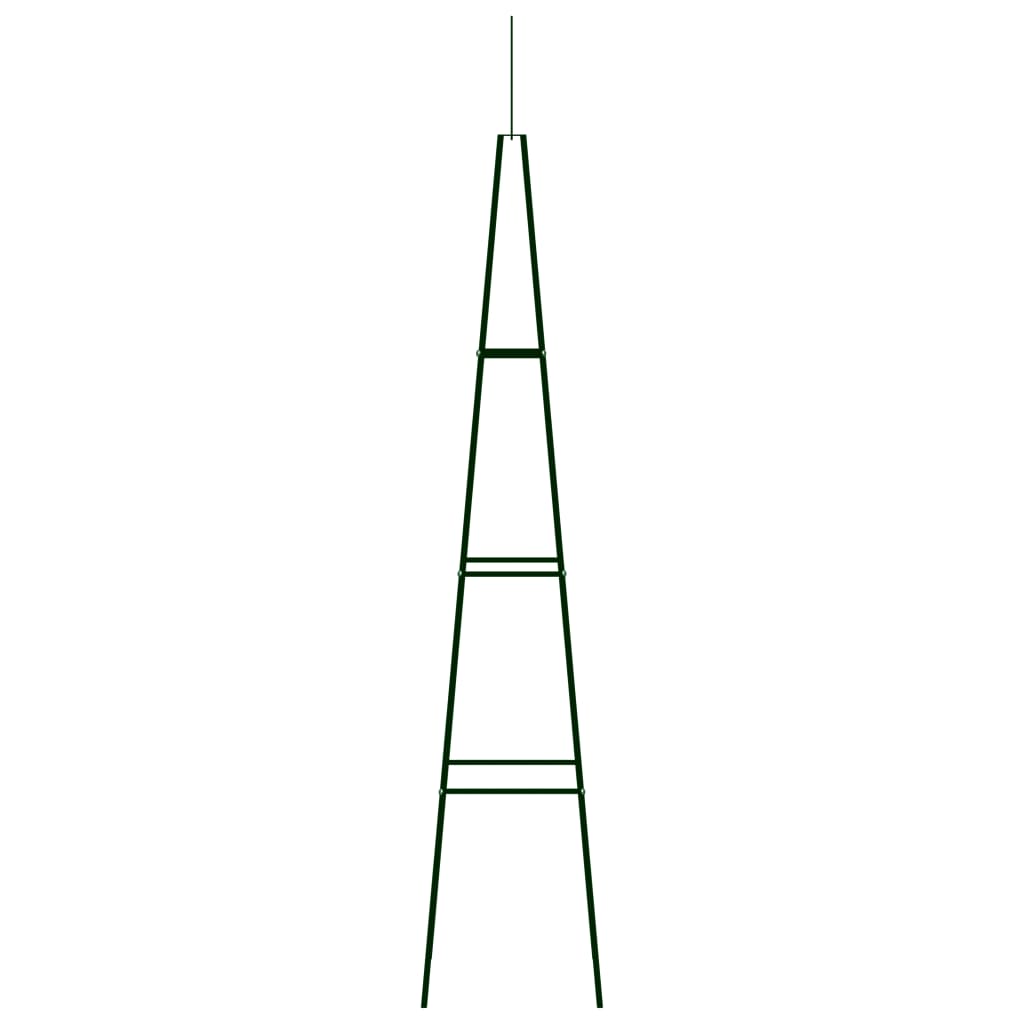 Garden Climbing Plant Racks 2 Pcs Dark Green 35X35X195 Cm Iron