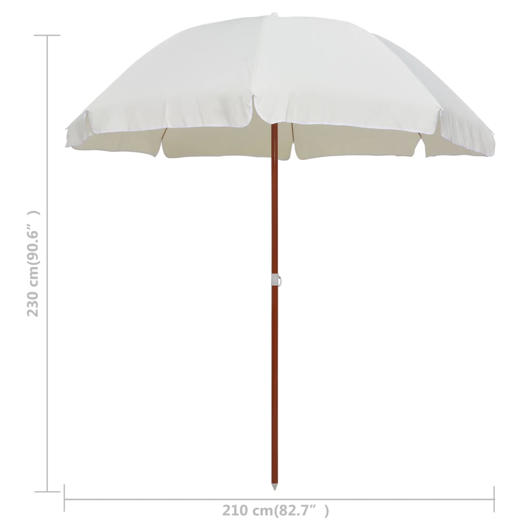Garden Parasol With Steel Pole