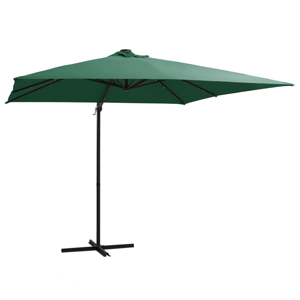 Cantilever Garden Parasol With Led Lights And Steel Pole