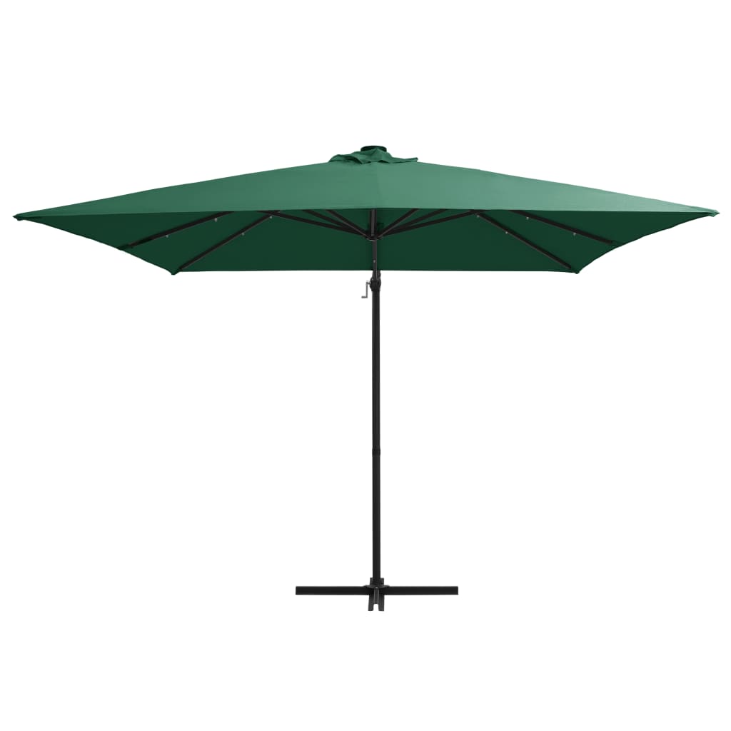 Cantilever Garden Parasol With Led Lights And Steel Pole