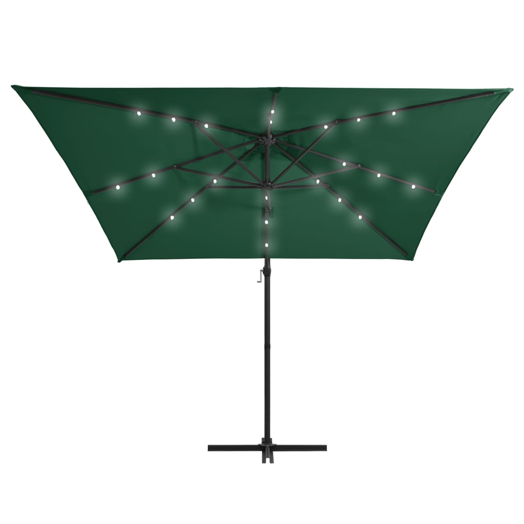 Cantilever Garden Parasol With Led Lights And Steel Pole