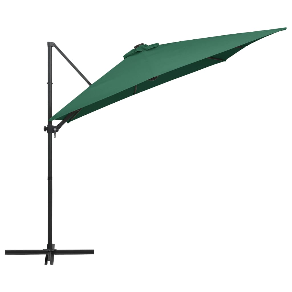 Cantilever Garden Parasol With Led Lights And Steel Pole