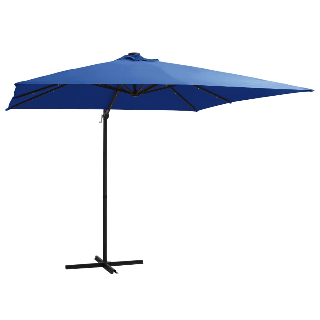 Cantilever Garden Parasol With Led Lights And Steel Pole
