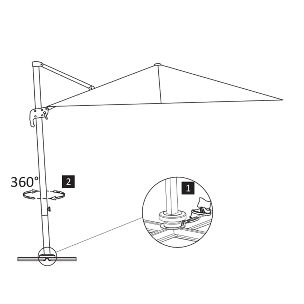 Cantilever Garden Parasol With Aluminium Pole 4X3 M
