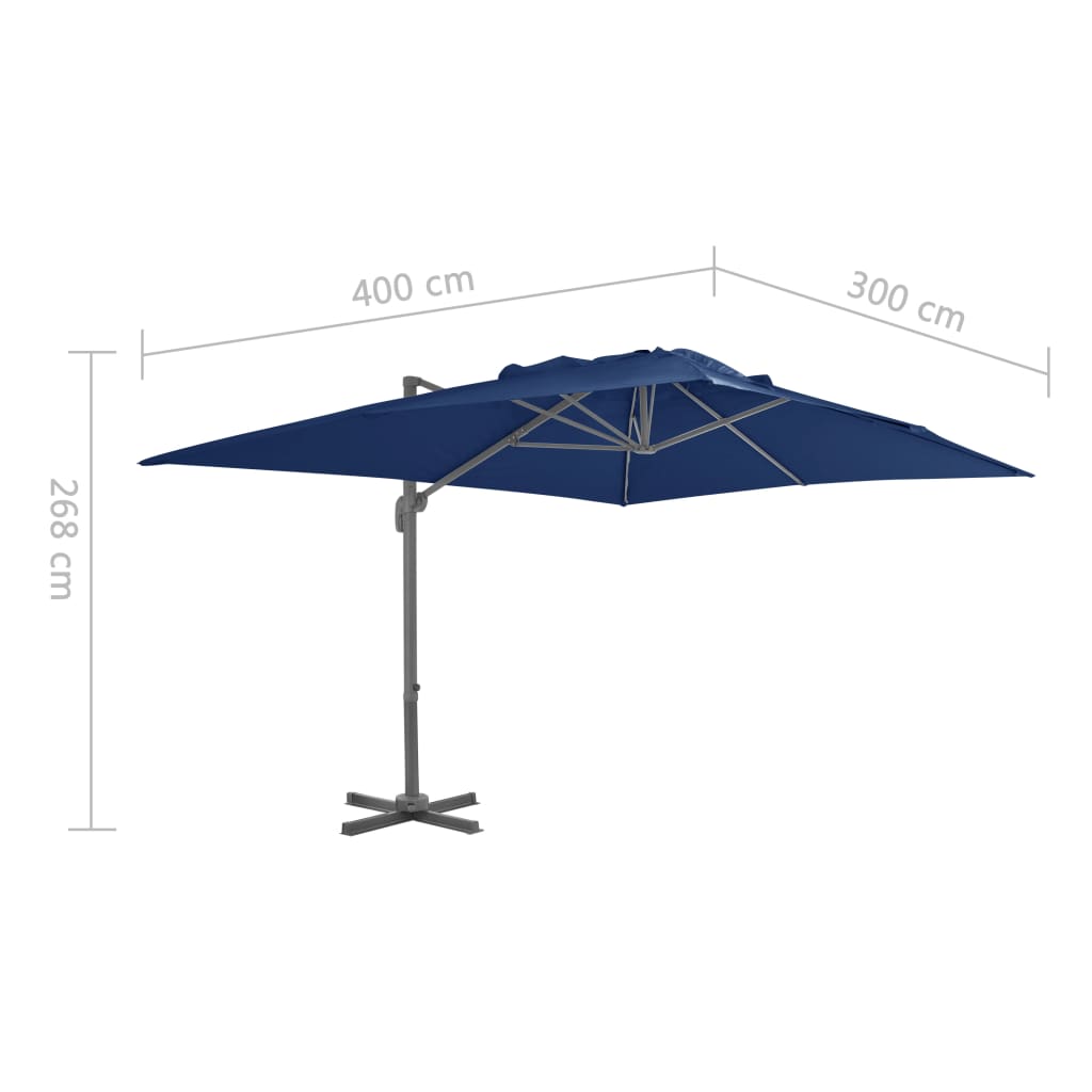 Cantilever Garden Parasol With Aluminium Pole 4X3 M
