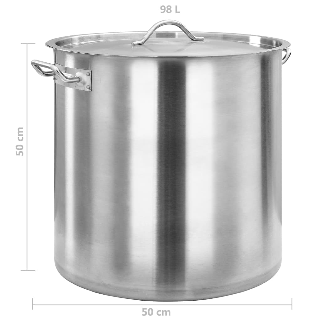 Stock Pot 98 L 50X50 Cm Stainless Steel