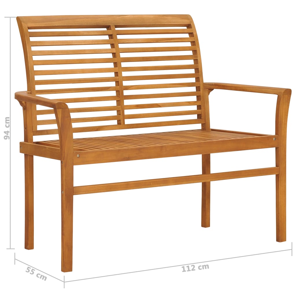Garden Bench 112 Cm Solid Teak Wood