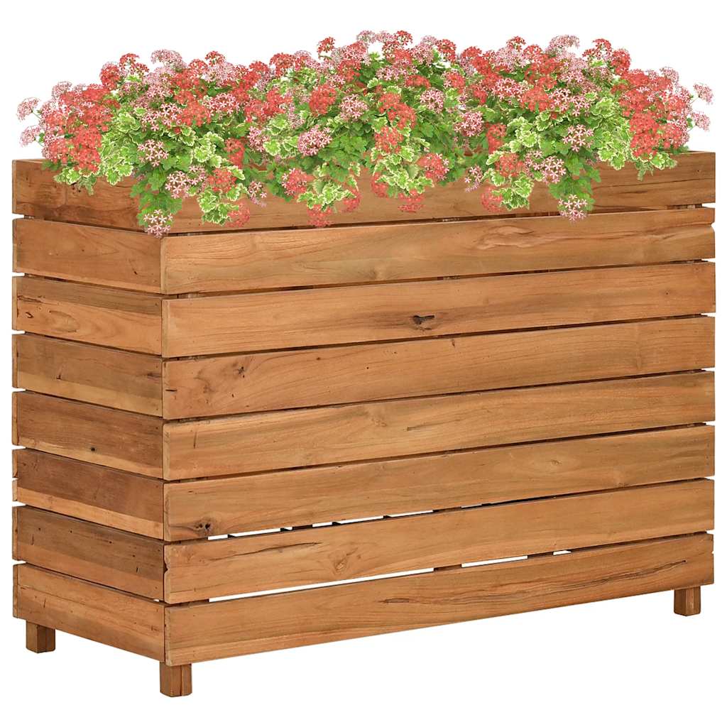 Raised Bed Recycled Teak Wood And Steel