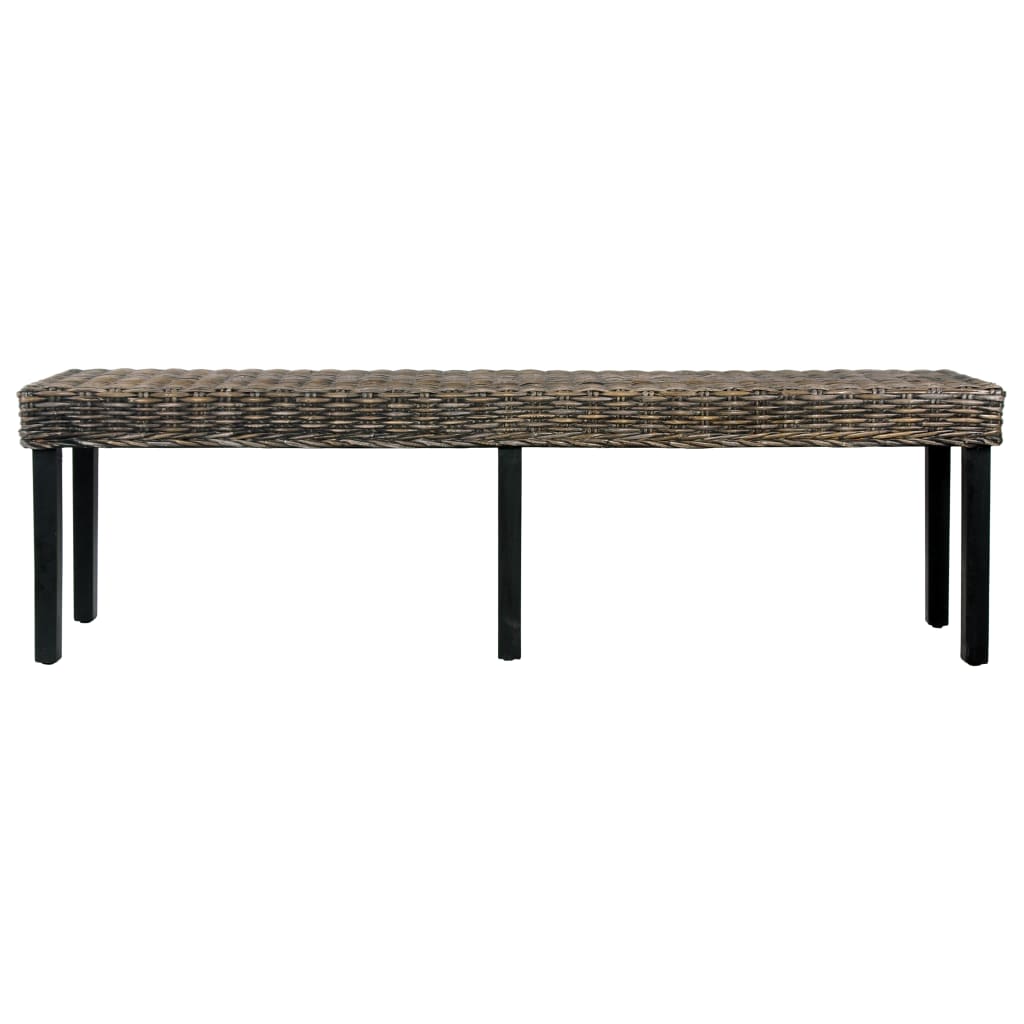 Bench 160 Cm Natural Kubu Rattan And Solid Mango Wood