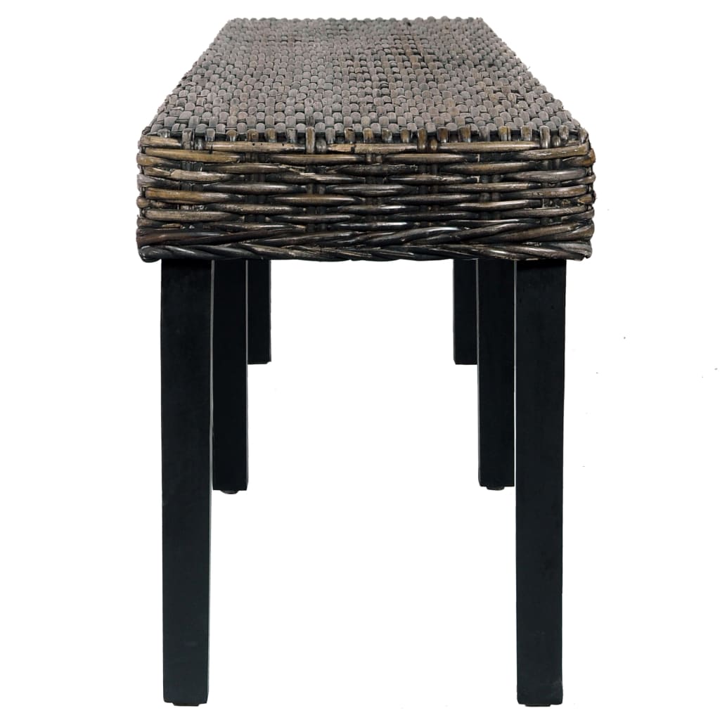 Bench 160 Cm Natural Kubu Rattan And Solid Mango Wood
