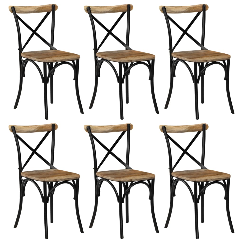 Cross Chairs 4 Pcs White Solid Mango Wood