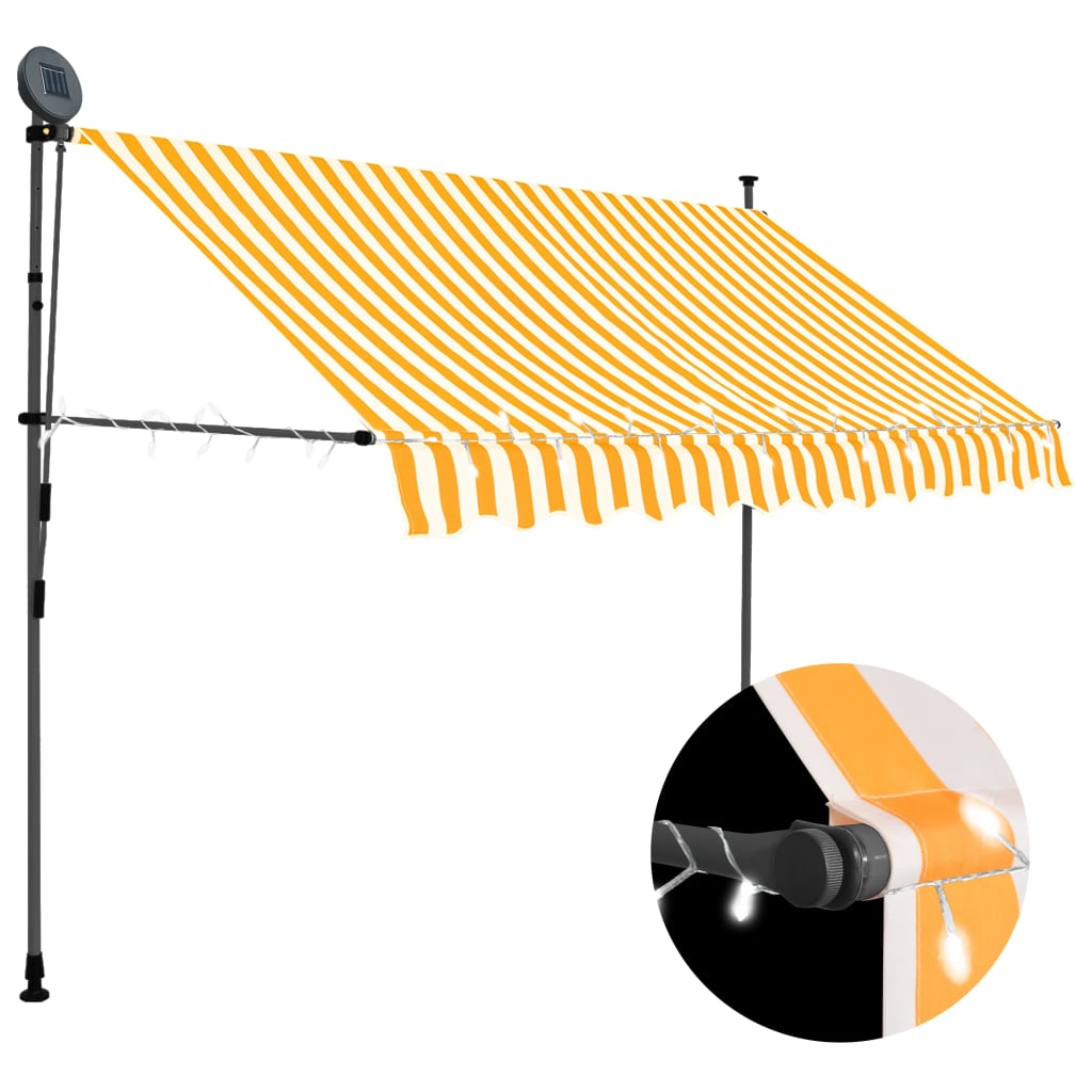 Manual Retractable Awning With Led