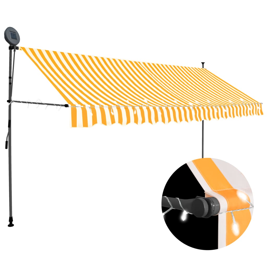 Manual Retractable Awning With Led