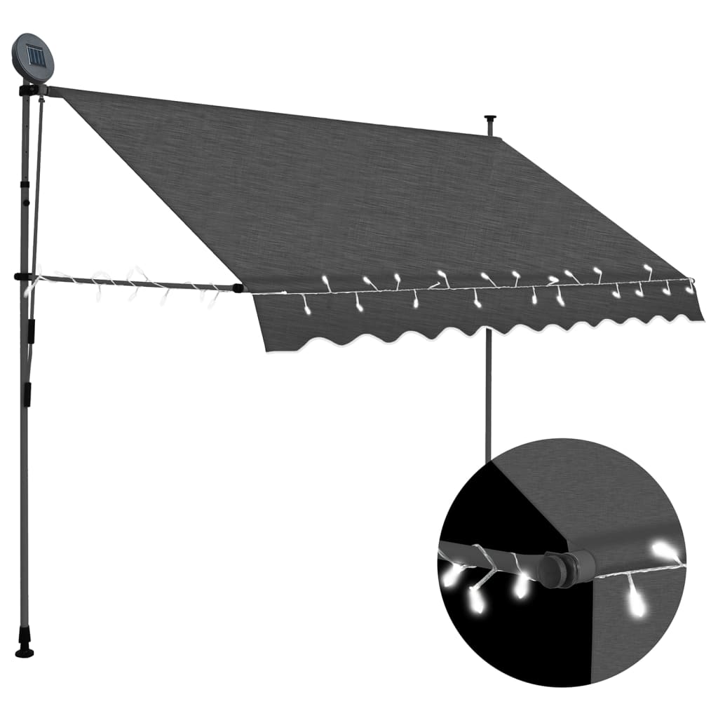Manual Retractable Awning With Led