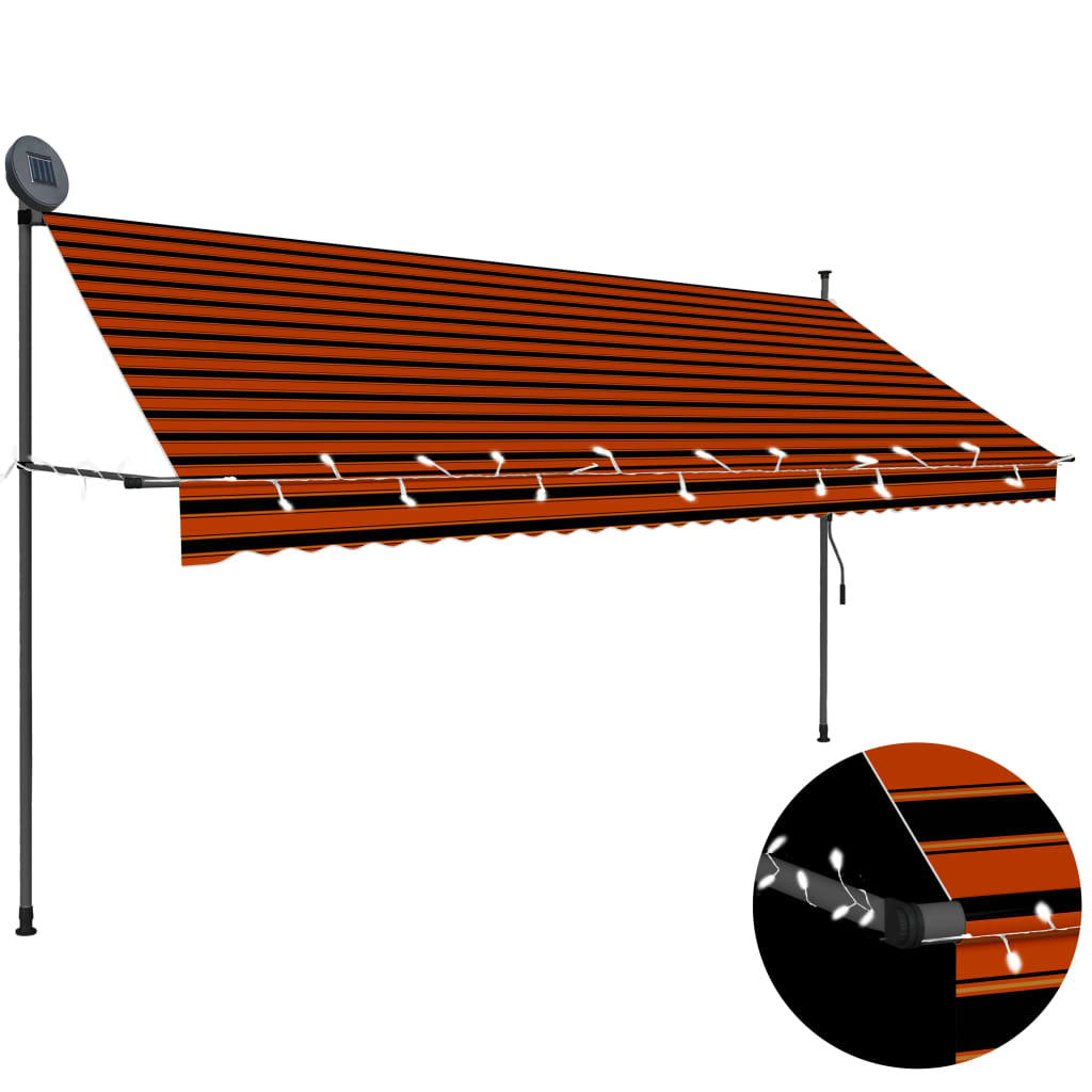 Manual Retractable Awning With Led