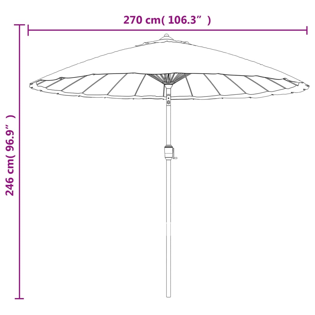 Garden Parasol With Aluminium Pole 270 Cm