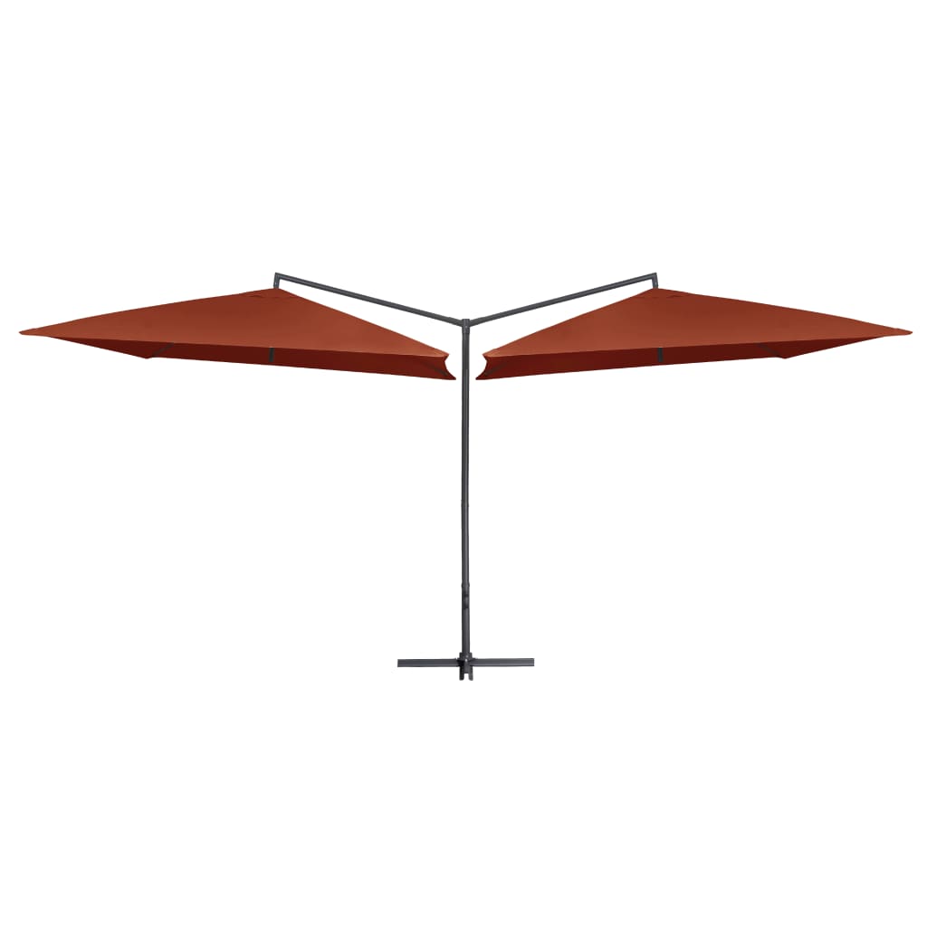Double Parasol With Steel Pole 250X250 Cm Bordeaux