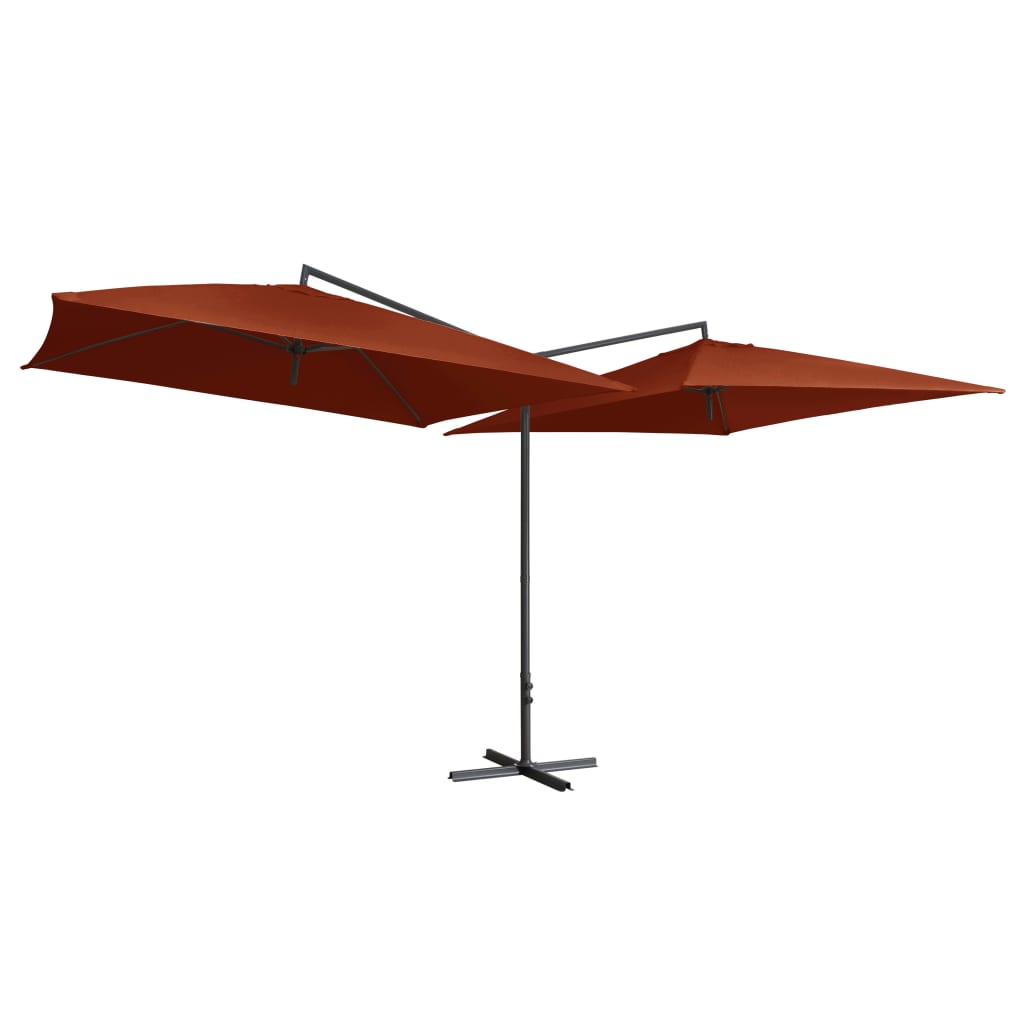 Double Parasol With Steel Pole 250X250 Cm Bordeaux
