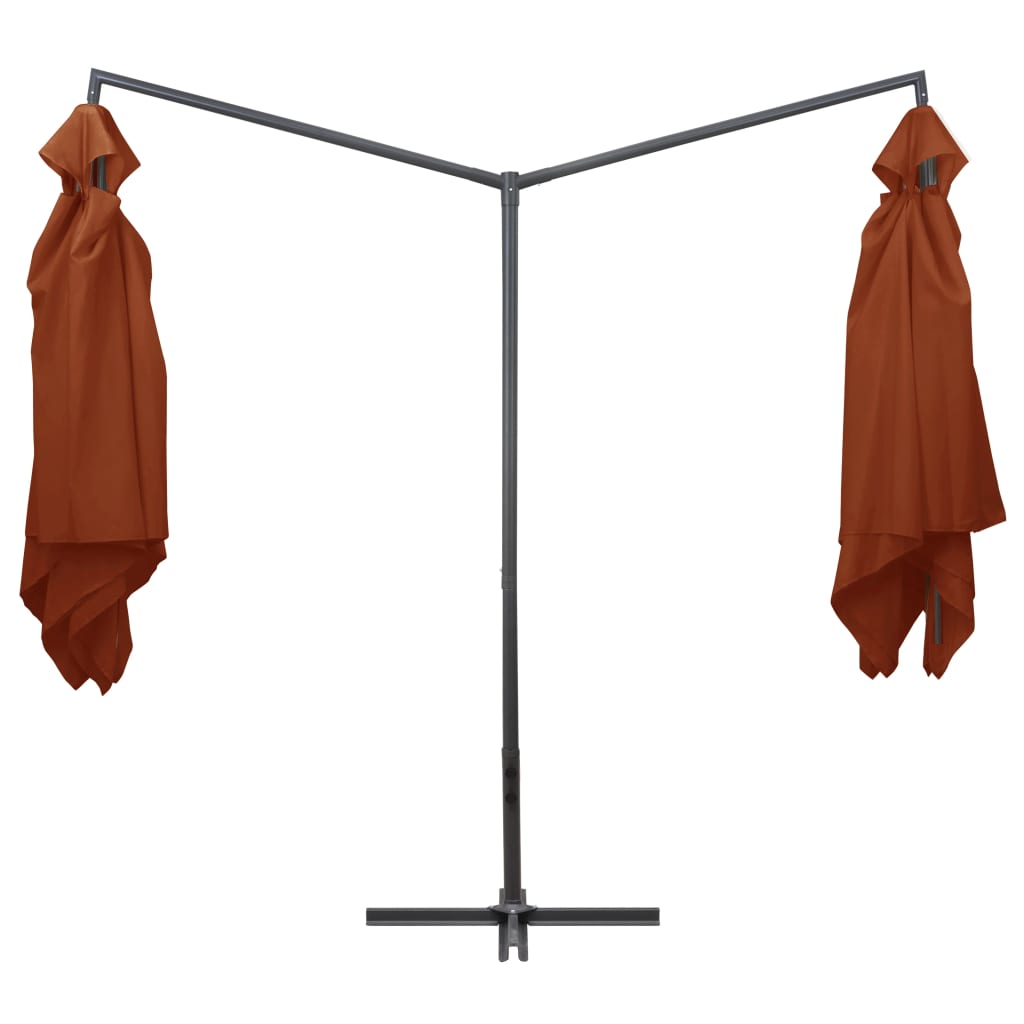 Double Parasol With Steel Pole 250X250 Cm Bordeaux