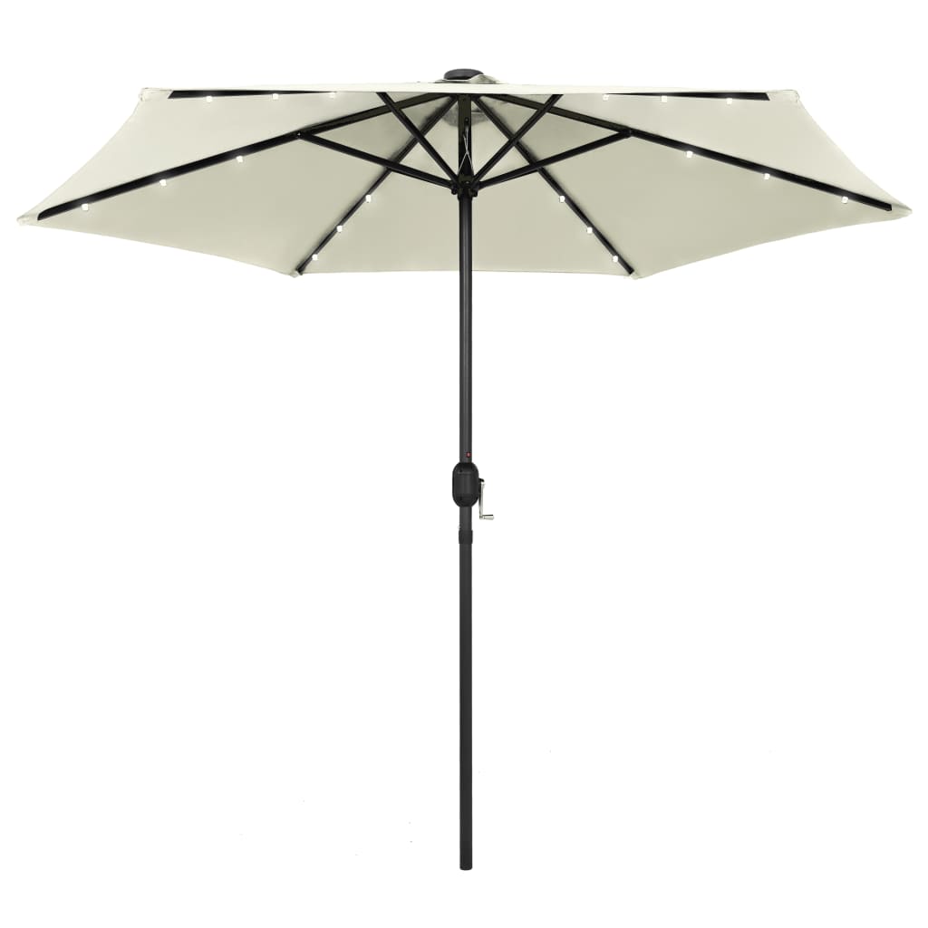 Garden Parasol With Led Lights And Aluminium Pole 270 Cm