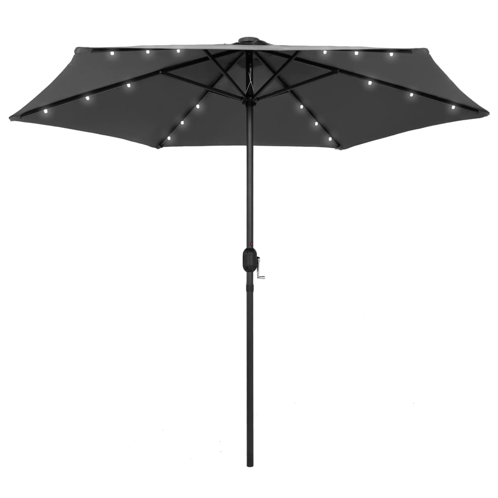 Garden Parasol With Led Lights And Aluminium Pole 270 Cm