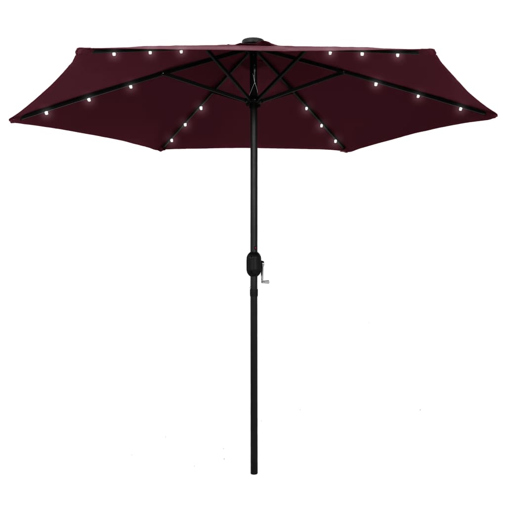 Garden Parasol With Led Lights And Aluminium Pole 270 Cm
